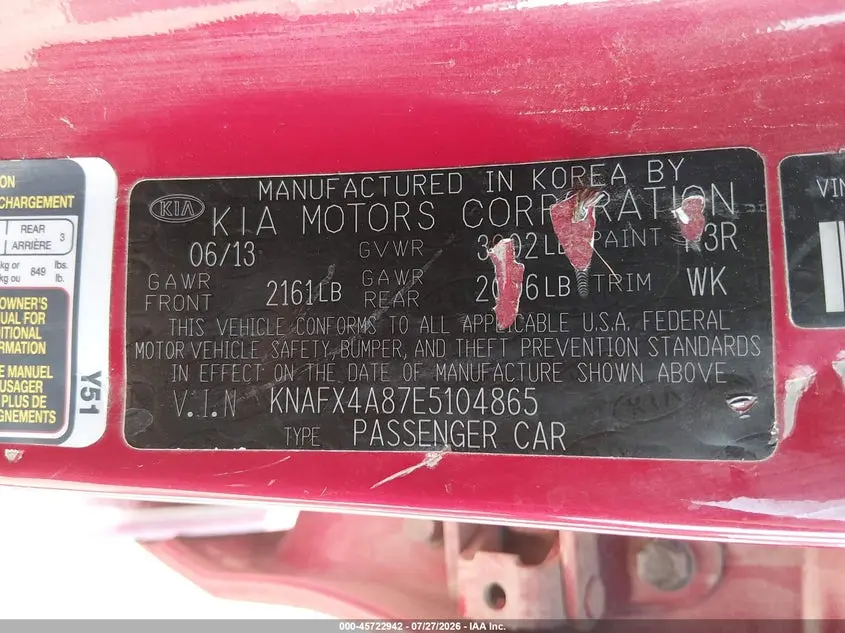 2014 KIA FORTE EX