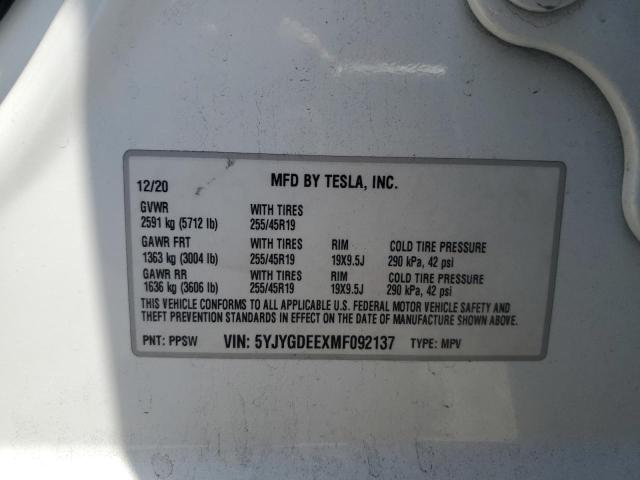 2021 TESLA MODEL Y 