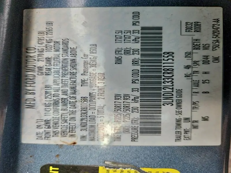 2012 LINCOLN MKZ HYBRID  