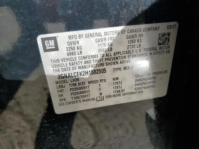 2017 CHEVROLET EQUINOX LT  