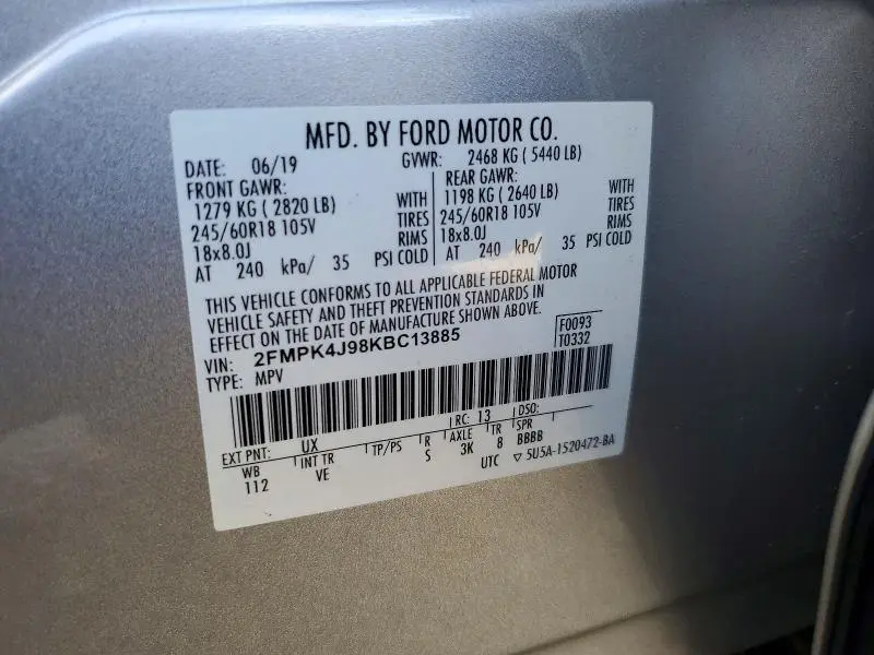 2019 FORD EDGE SEL  