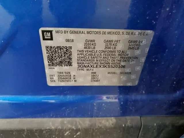2019 CHEVROLET EQUINOX LT  