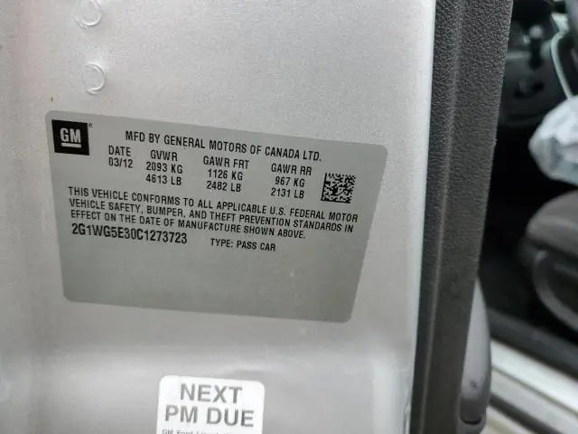 2012 CHEVROLET IMPALA LT  