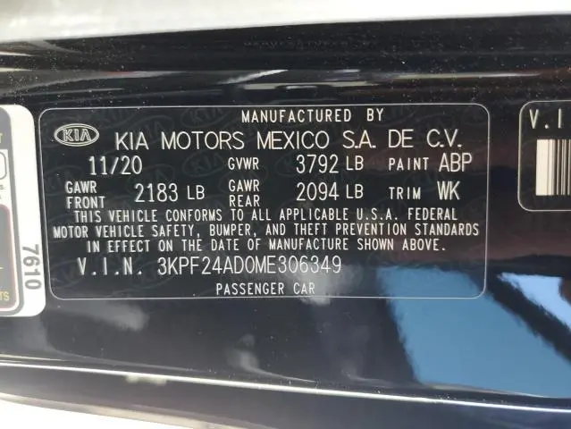 2021 KIA FORTE FE  