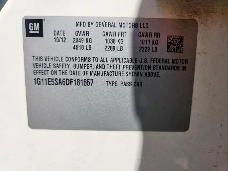 2013 CHEVROLET MALIBU 2LT  