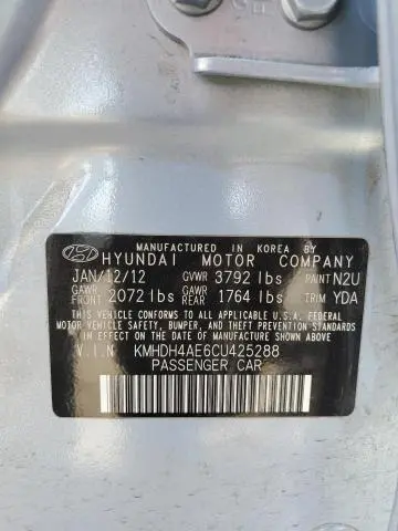 2012 HYUNDAI ELANTRA GLS