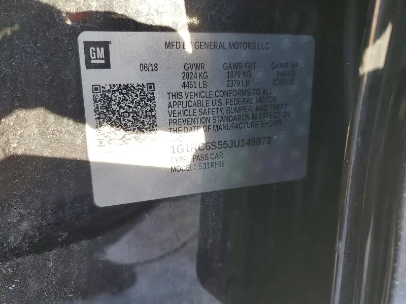 2018 CHEVROLET VOLT LT  