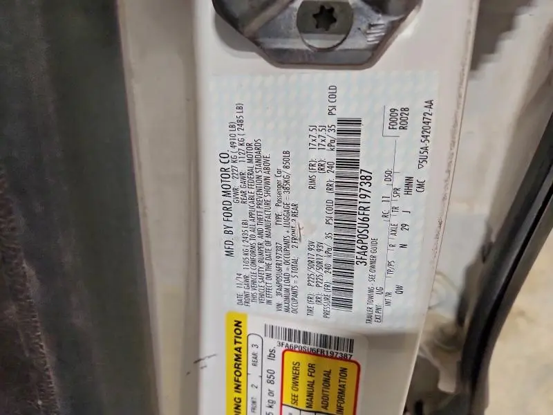 2015 FORD FUSION TITANIUM PHEV  