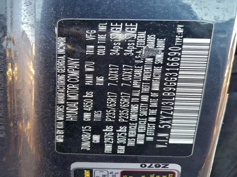 2016 HYUNDAI SANTA FE SPORT   