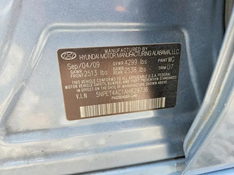 2010 HYUNDAI SONATA GLS  