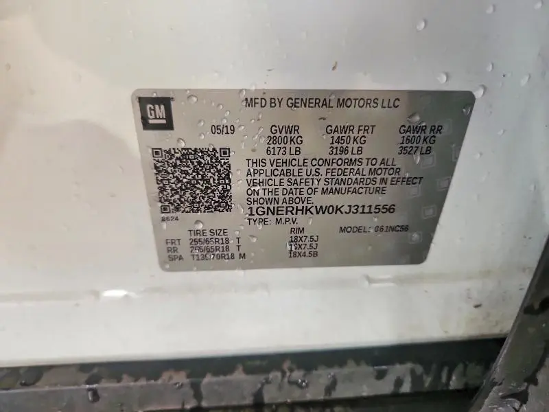 2019 CHEVROLET TRAVERSE LT  