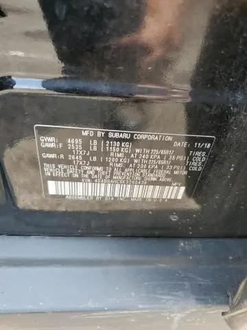 2019 SUBARU OUTBACK 2.5I PREMIUM  