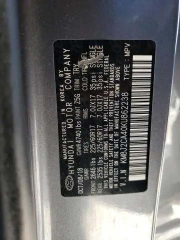 2019 HYUNDAI TUCSON SE  