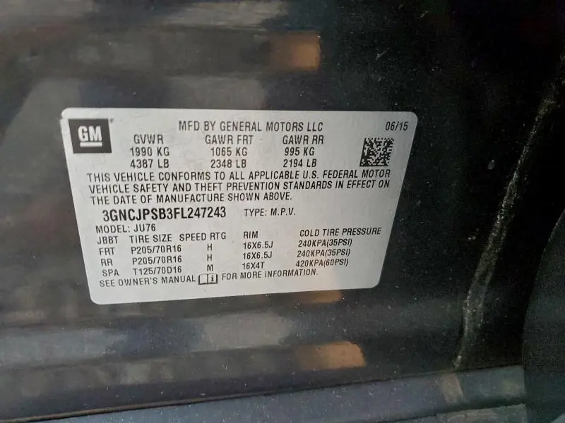 2015 CHEVROLET TRAX 1LS  