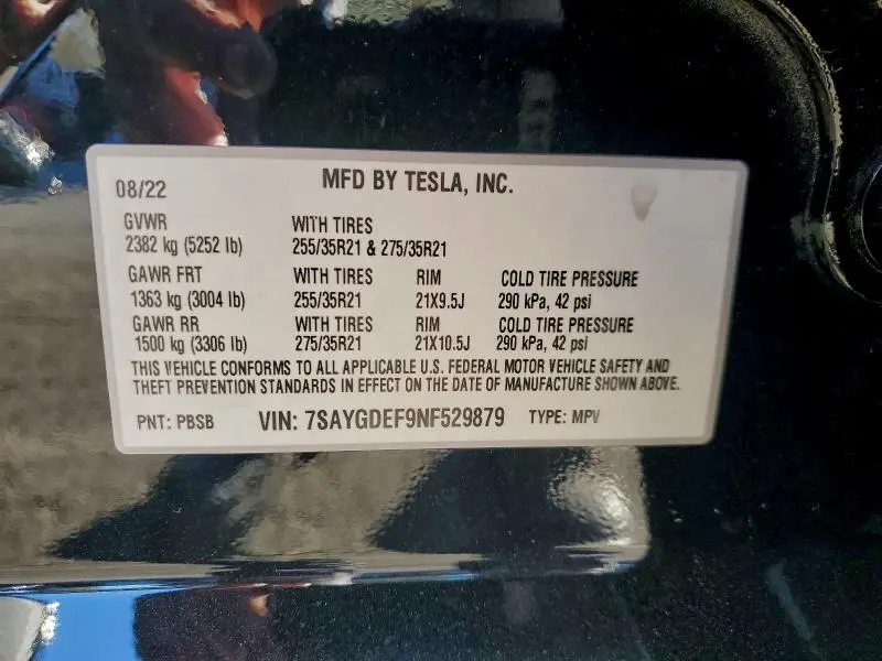 2022 TESLA MODEL Y   