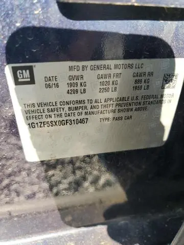 2016 CHEVROLET MALIBU LT