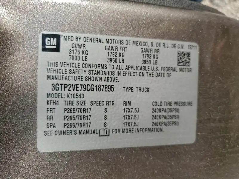 2012 GMC SIERRA K1500 SLE  