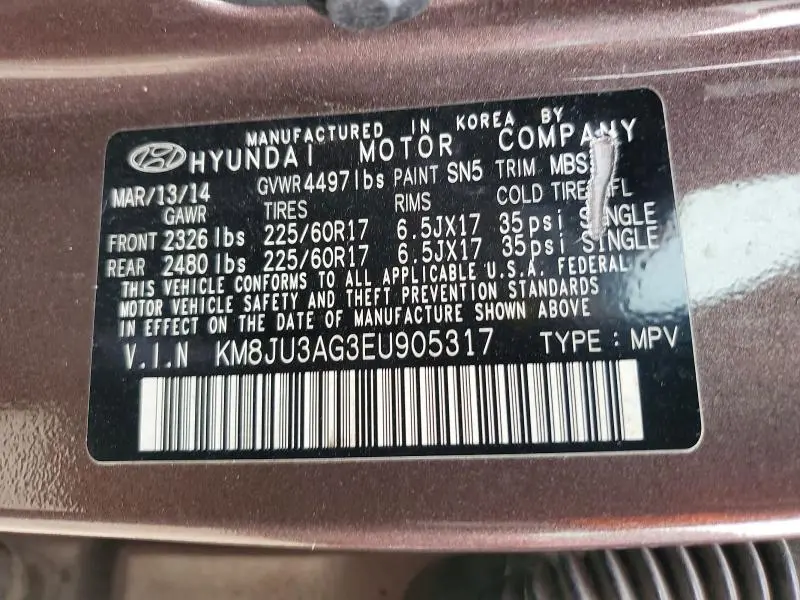 2014 HYUNDAI TUCSON SE  