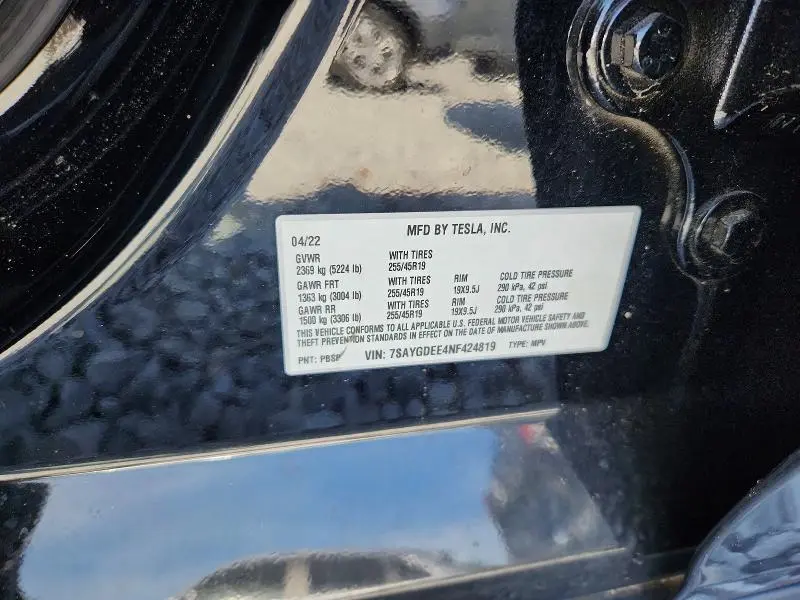 2022 TESLA MODEL Y   