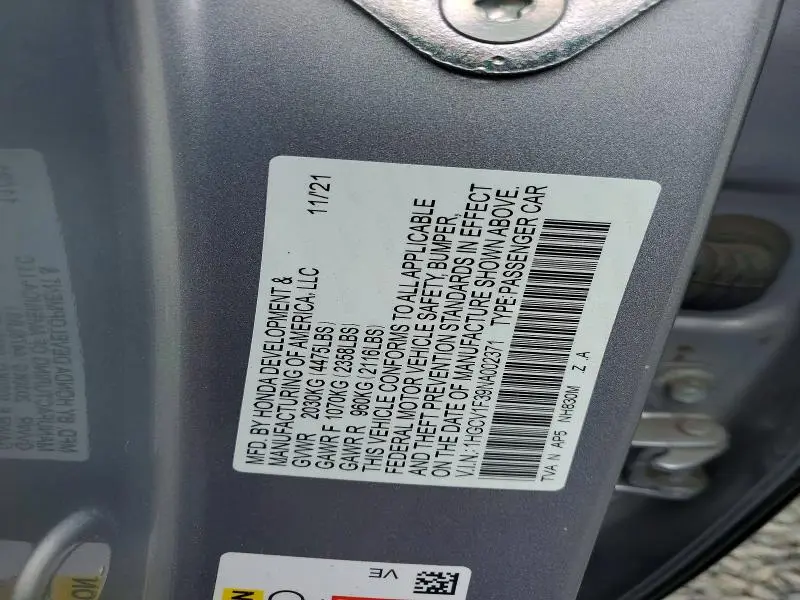 2022 HONDA ACCORD SPORT  