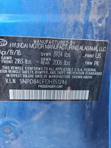 2018 HYUNDAI ELANTRA SEL  