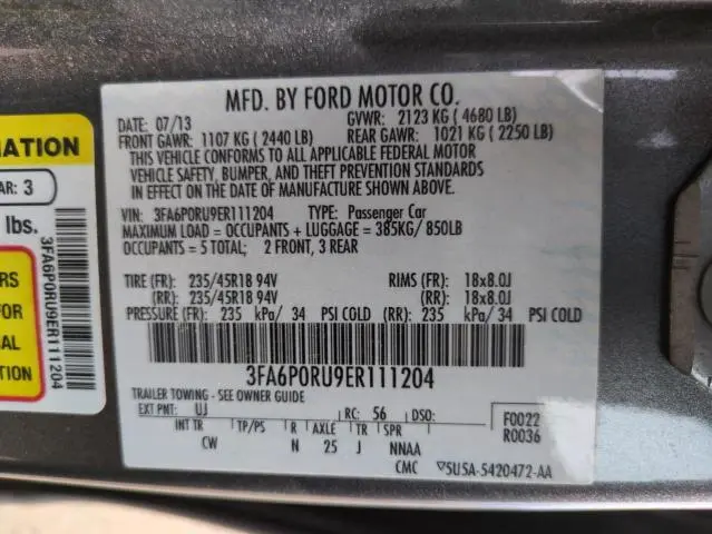 2014 FORD FUSION TITANIUM HEV  