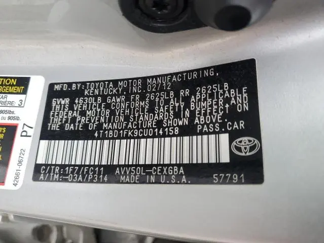 2012 TOYOTA CAMRY HYBRID  