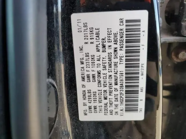 2011 HONDA ACCORD LX  
