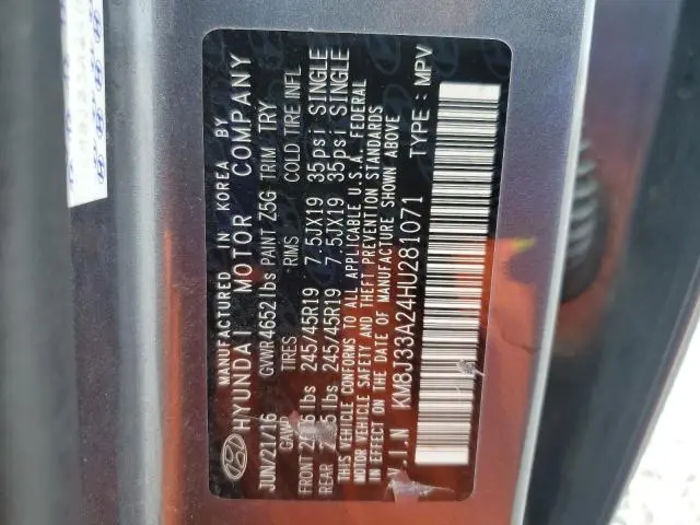 2017 HYUNDAI TUCSON LIMITED  