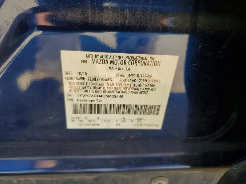 2011 MAZDA 6 I  