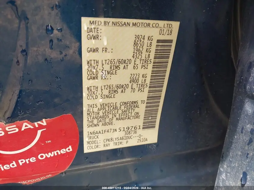 2018 NISSAN TITAN XD PLATINUM RESERVE GAS