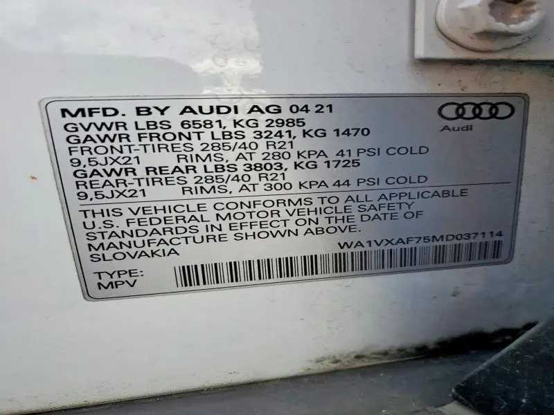 2021 AUDI Q7 PRESTIGE  