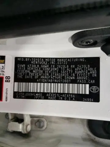 2022 TOYOTA AVALON LIMITED  