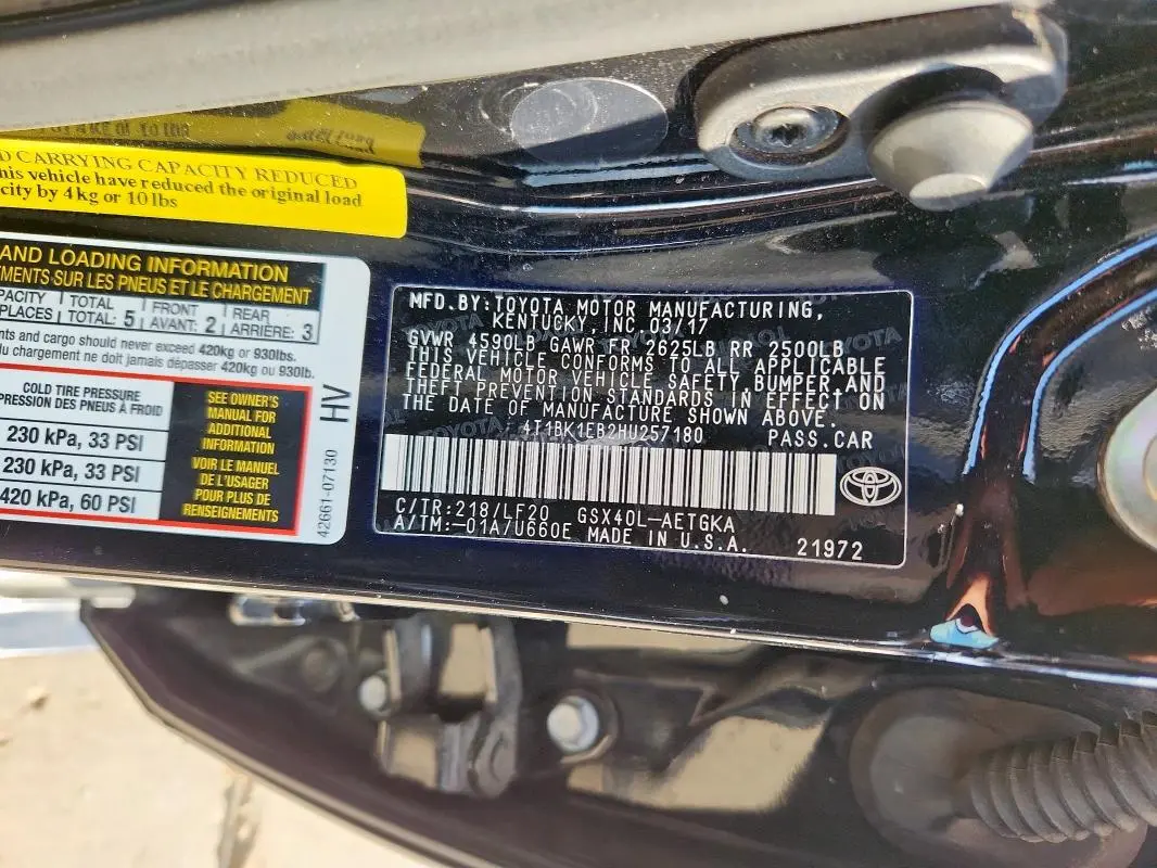 2017 TOYOTA AVALON XLE  