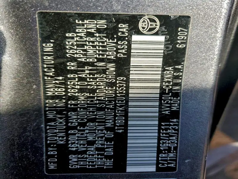 2014 TOYOTA CAMRY HYBRID  