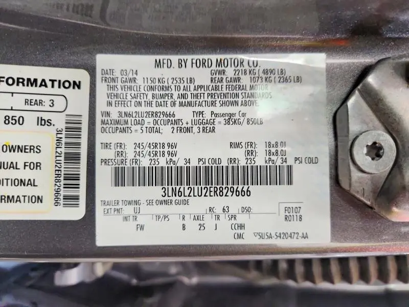 2014 LINCOLN MKZ HYBRID  