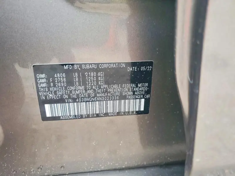 2022 SUBARU LEGACY LIMITED XT  