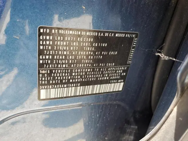 2019 VOLKSWAGEN TIGUAN SE  