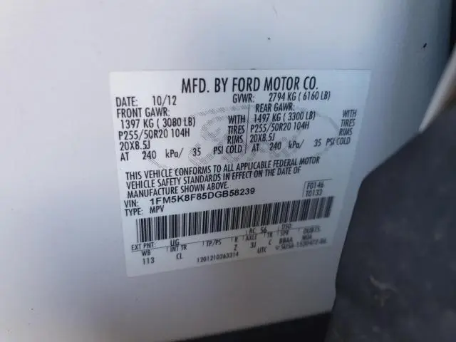 2013 FORD EXPLORER LIMITED  