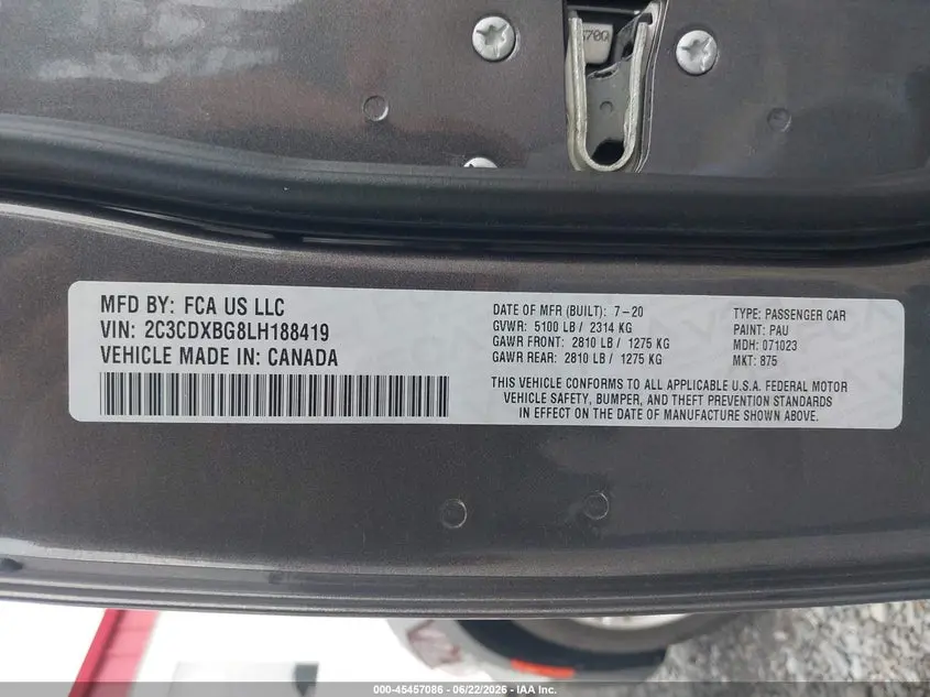 2020 DODGE CHARGER SXT RWD