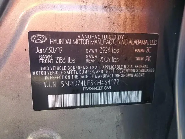 2019 HYUNDAI ELANTRA SE  