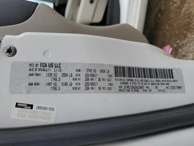 2016 CHRYSLER TOWN & COUNTRY TOURING  