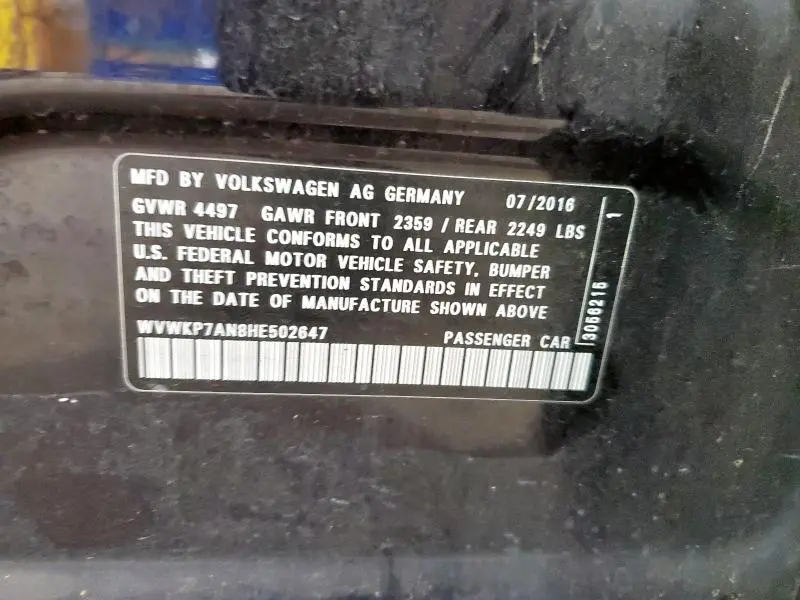 2017 VOLKSWAGEN CC SPORT