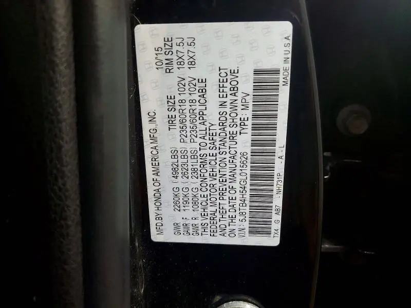 2016 ACURA RDX TECHNOLOGY  