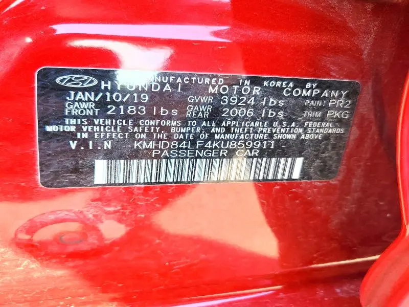 2019 HYUNDAI ELANTRA VALUE EDITION  