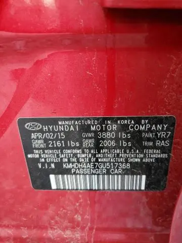 2016 HYUNDAI ELANTRA SE  