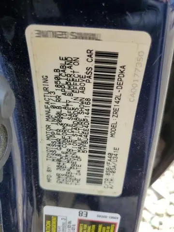 2013 TOYOTA COROLLA BASE  