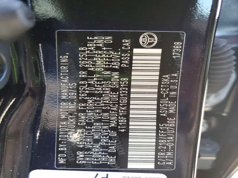2016 TOYOTA CAMRY SE  