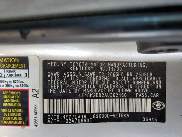 2010 TOYOTA AVALON XL  