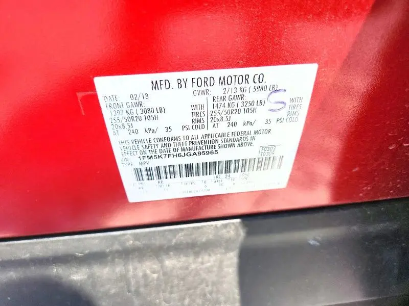 2018 FORD EXPLORER LIMITED  